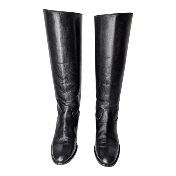 J CREW Field Black Leather Riding Boot Size 8.5 - Picture 4 of 13